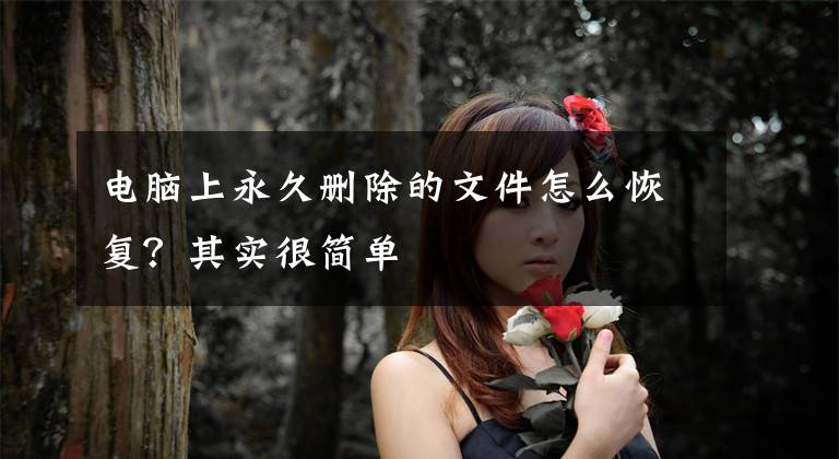 电脑上永久删除的文件怎么恢复？其实很简单文章配图