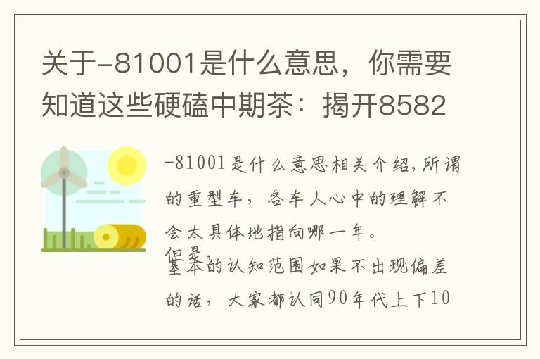 关于-81001是什么意思，你需要知道这些硬磕中期茶：揭开8582的神秘面纱，解密它备受争议的前世今生