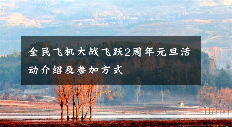 全民飞机大战飞跃2周年元旦活动介绍及参加方式文章配图