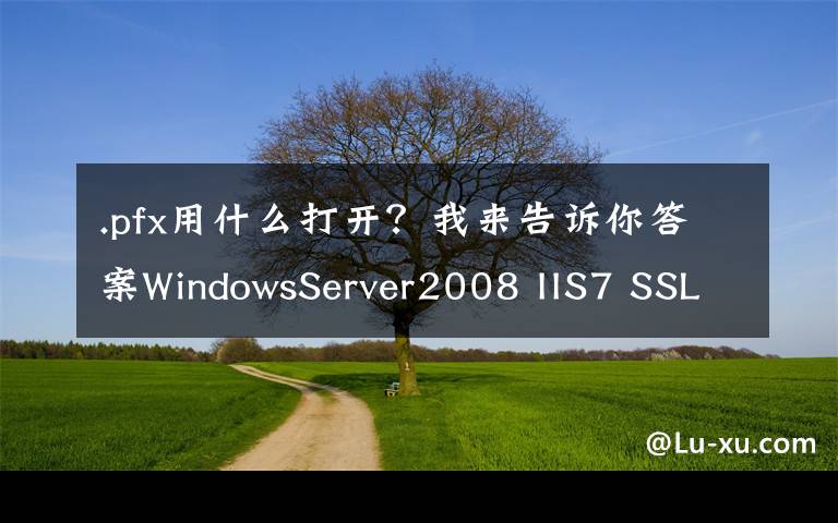 .pfx用什么打开？我来告诉你答案WindowsServer2008 IIS7 SSL证书安装