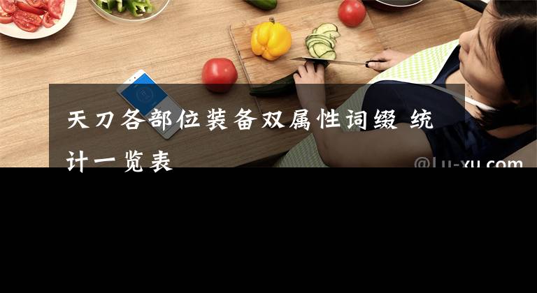 天刀各部位装备双属性词缀 统计一览表文章配图