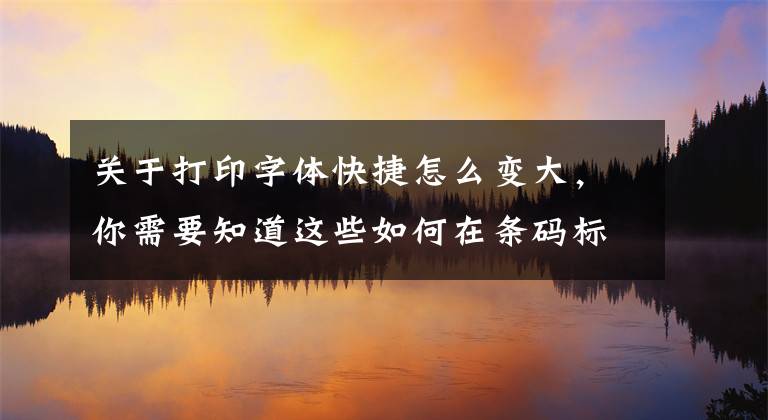 关于打印字体快捷怎么变大，你需要知道这些如何在条码标签打印软件中设置理想的字体大小文章配图