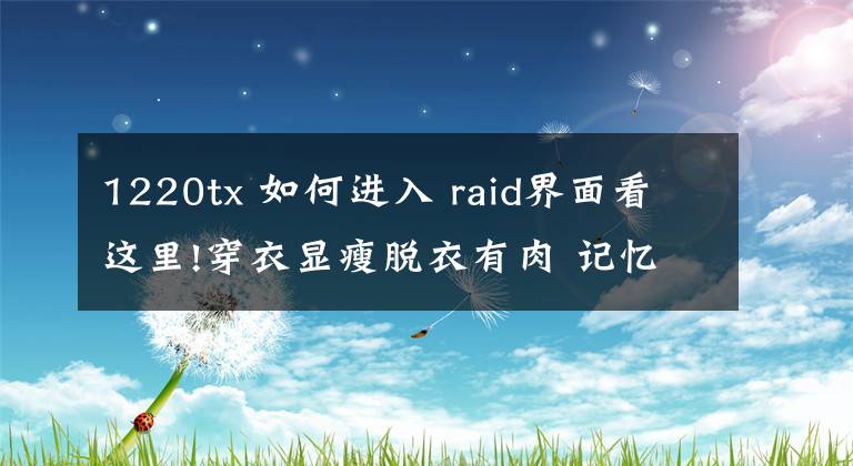 1220tx 如何进入 raid界面看这里!穿衣显瘦脱衣有肉 记忆科技AM620固态硬盘评测