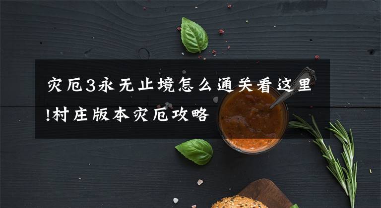 灾厄3永无止境怎么通关看这里!村庄版本灾厄攻略文章配图
