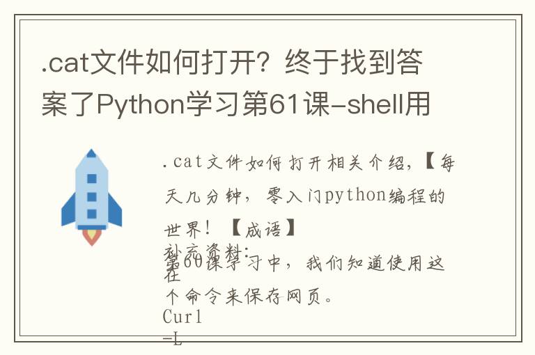 .cat文件如何打开？终于找到答案了Python学习第61课-shell用cat和less打开文件