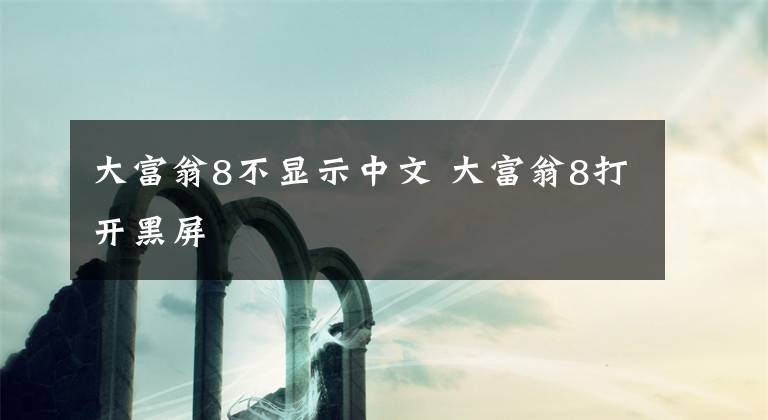 大富翁8不显示中文 大富翁8打开黑屏