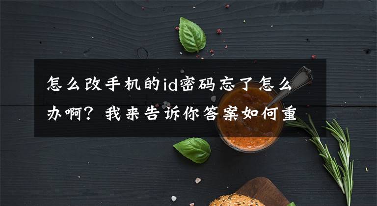 怎么改手机的id密码忘了怎么办啊？我来告诉你答案如何重置您的 Apple ID 密码：6 种简单方法