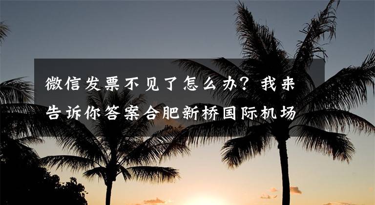 微信发票不见了怎么办？我来告诉你答案合肥新桥国际机场微信支付停车费没有发票的问题怎么解决？