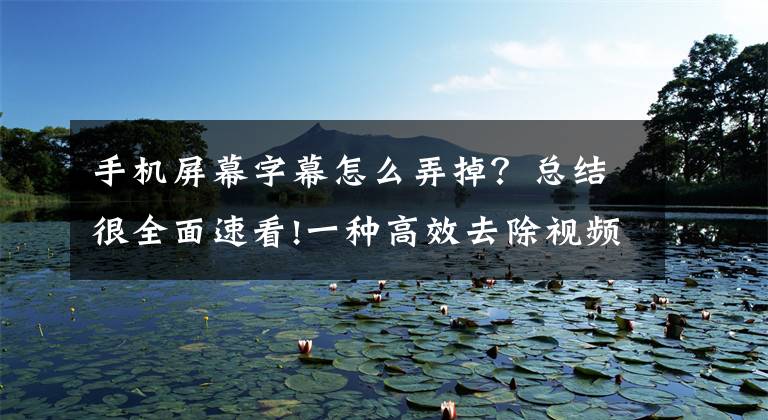 手机屏幕字幕怎么弄掉？总结很全面速看!一种高效去除视频字幕的方法文章配图