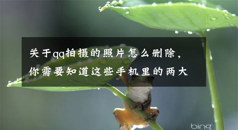 关于qq拍摄的照片怎么删除，你需要知道这些手机里的两大软件，内含玄机，你中招了嘛？文章配图
