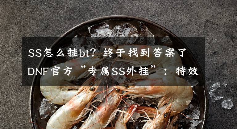 SS怎么挂bt？终于找到答案了DNF官方“专属SS外挂”：特效2E暴击，普攻无限触发，刷到就毕业文章配图