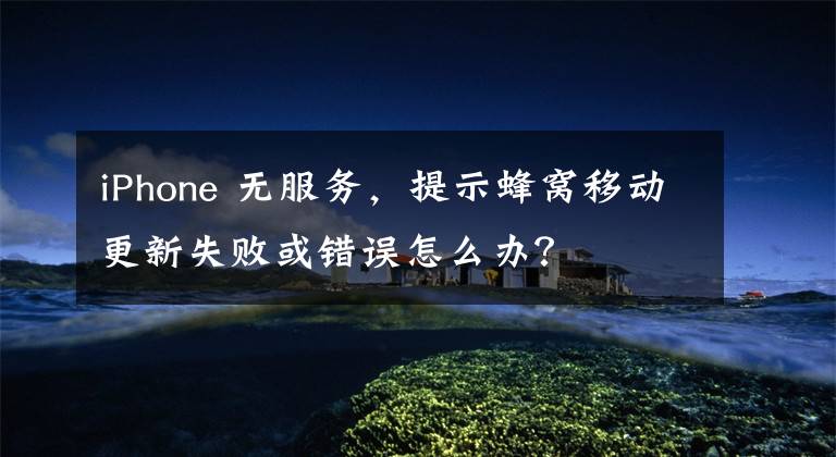 iPhone 无服务，提示蜂窝移动更新失败或错误怎么办？文章配图