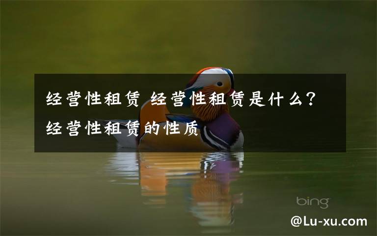 经营性租赁 经营性租赁是什么？经营性租赁的性质文章配图