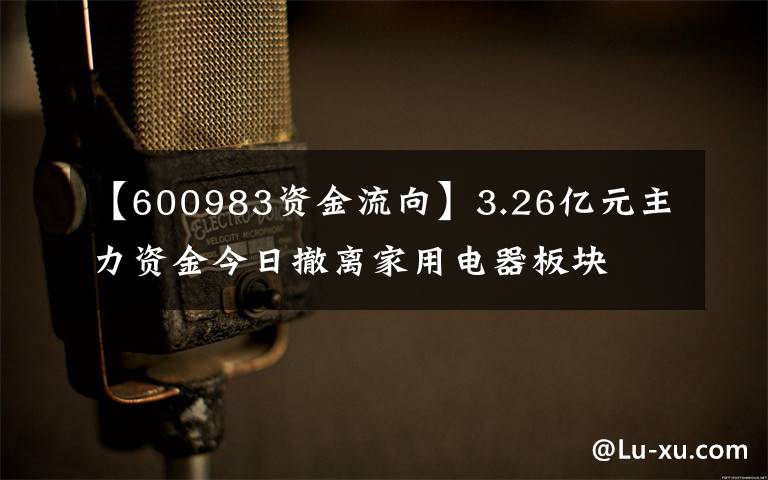 【600983资金流向】3.26亿元主力资金今日撤离家用电器板块