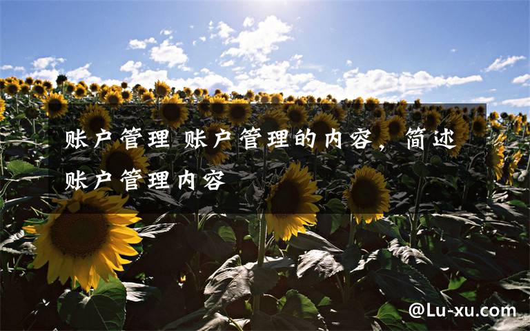 账户管理 账户管理的内容，简述账户管理内容文章配图