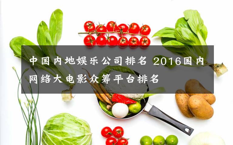 中国内地娱乐公司排名 2016国内网络大电影众筹平台排名文章配图
