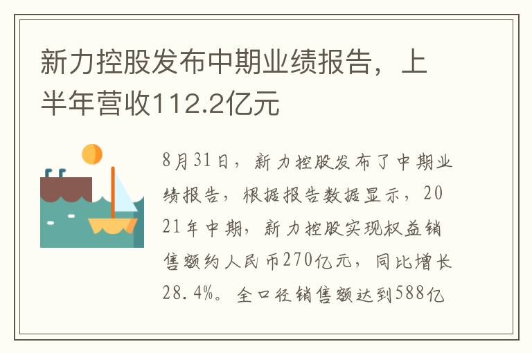 新力控股发布中期业绩报告，上半年营收112.2亿元