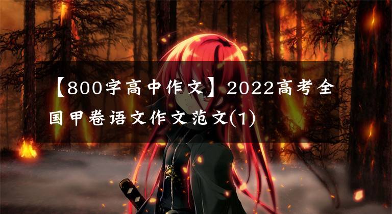 【800字高中作文】2022高考全国甲卷语文作文范文(1)