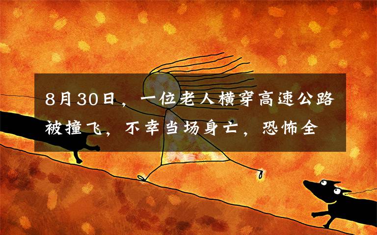 8月30日，一位老人横穿高速公路被撞飞，不幸当场身亡，恐怖全程被后车行车记录仪拍下，现场令人