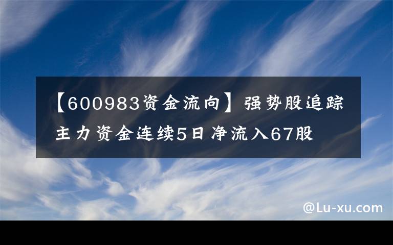 【600983资金流向】强势股追踪 主力资金连续5日净流入67股