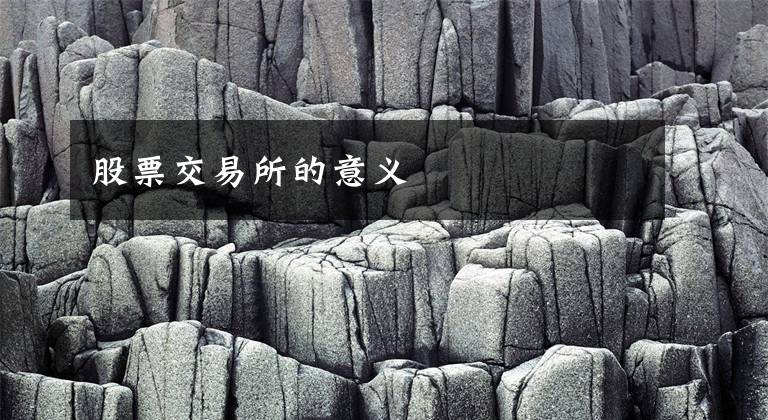 股票交易所的意义文章配图