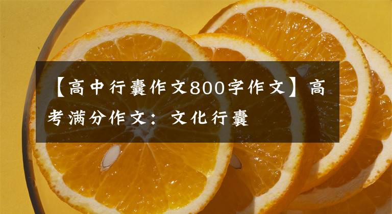 【高中行囊作文800字作文】高考满分作文：文化行囊