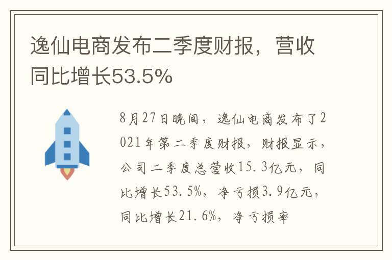 逸仙电商发布二季度财报，营收同比增长53.5%