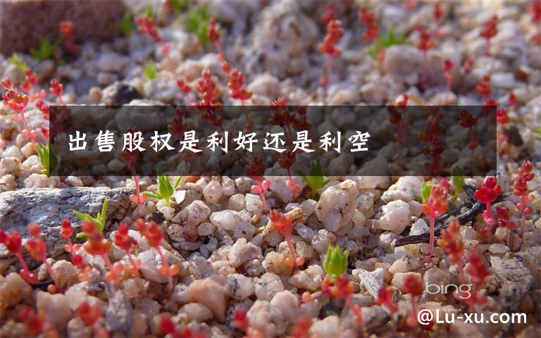 出售股权是利好还是利空文章配图