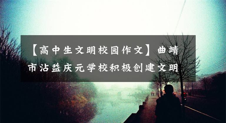 【高中生文明校园作文】曲靖市沾益庆元学校积极创建文明校园文章配图