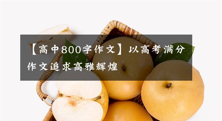 【高中800字作文】以高考满分作文追求高雅辉煌