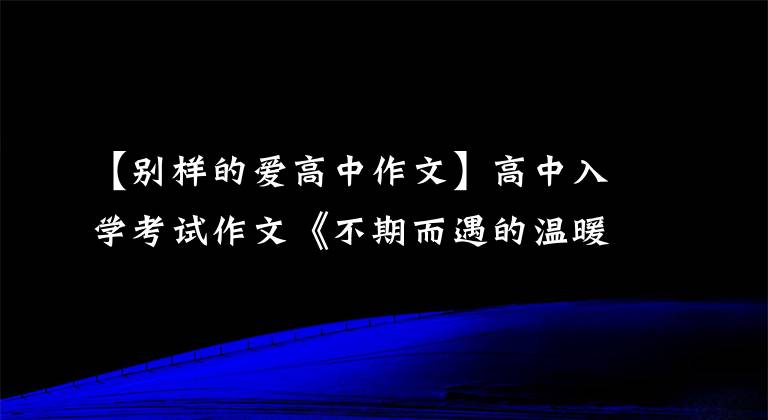 【别样的爱高中作文】高中入学考试作文《不期而遇的温暖》 《这就是我的承诺》 《因为有我》