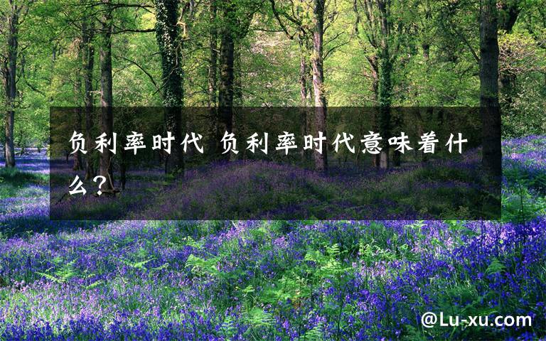 负利率时代 负利率时代意味着什么？文章配图