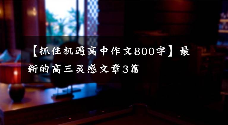 【抓住机遇高中作文800字】最新的高三灵感文章3篇