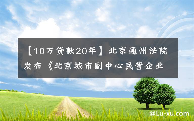 【10万贷款20年】北京通州法院发布《北京城市副中心民营企业商事审判白皮书（2016-2021）》