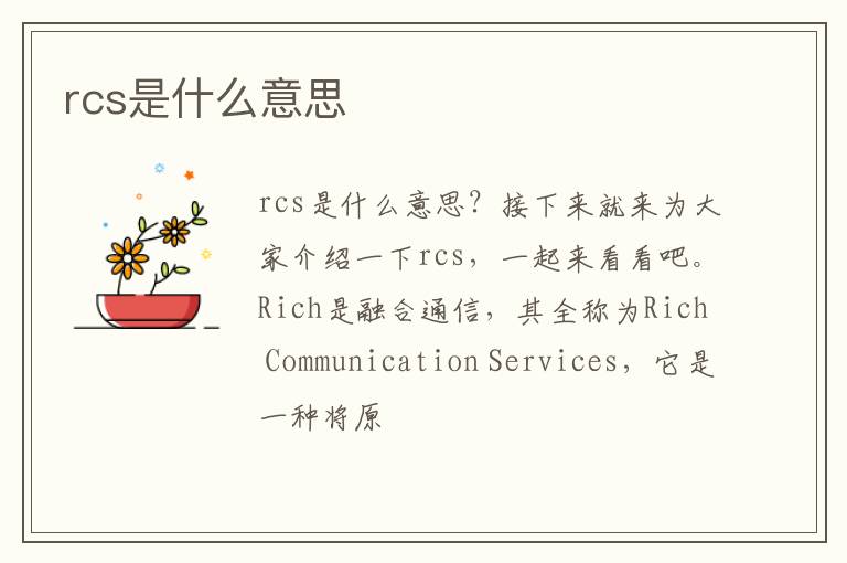 rcs是什么意思