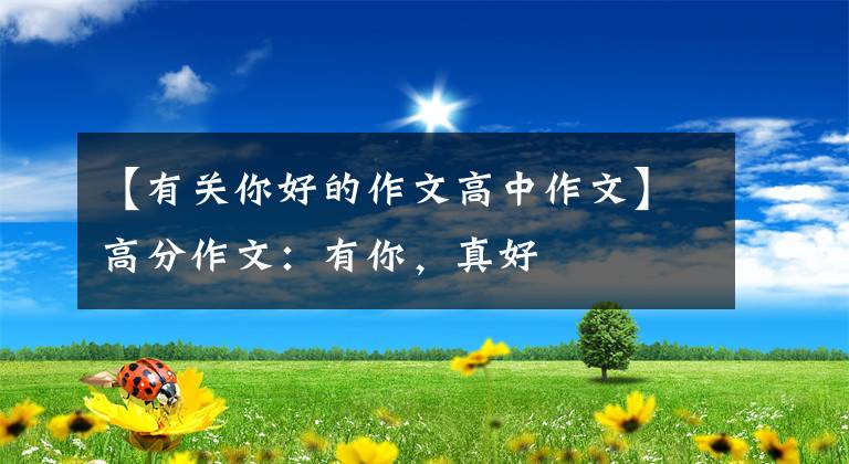 【有关你好的作文高中作文】高分作文：有你，真好文章配图