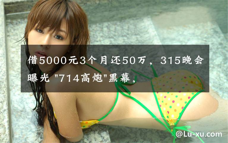 借5000元3个月还50万，315晚会曝光 "714高炮"黑幕，涉及融360等多家网贷平台，中概互金股昨夜大跳水