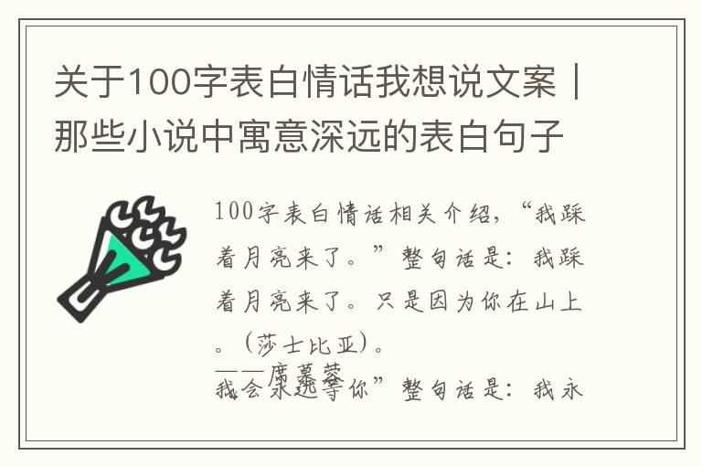 关于100字表白情话我想说文案｜那些小说中寓意深远的表白句子