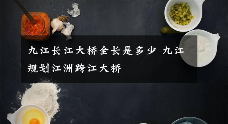 九江长江大桥全长是多少 九江规划江洲跨江大桥文章配图