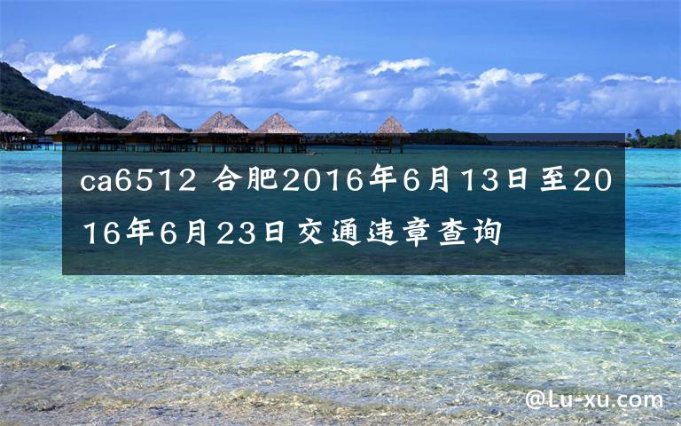 ca6512 合肥2016年6月13日至2016年6月23日交通违章查询