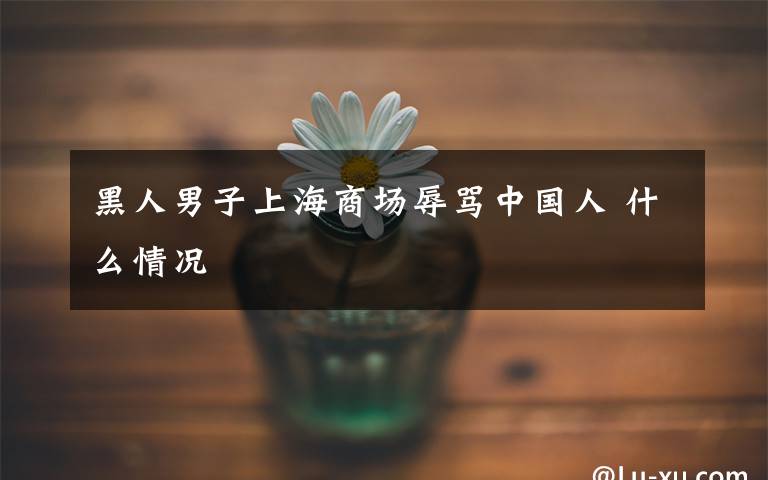 黑人男子上海商场辱骂中国人 什么情况