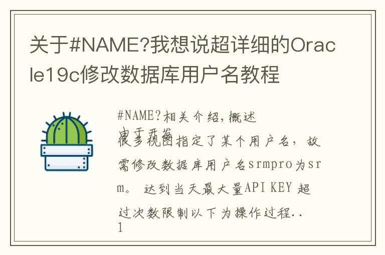 关于#NAME?我想说超详细的Oracle19c修改数据库用户名教程