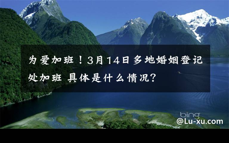 为爱加班！3月14日多地婚姻登记处加班 具体是什么情况？