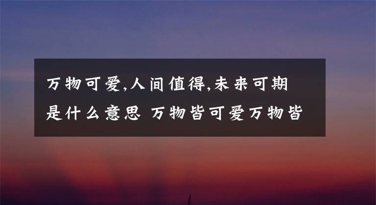 万物可爱,人间值得,未来可期是什么意思 万物皆可爱万物皆可期啥意思