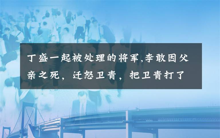 丁盛一起被处理的将军,李敢因父亲之死，迁怒卫青，把卫青打了，霍去病知道了就把李敢杀了，你怎么看这件事？