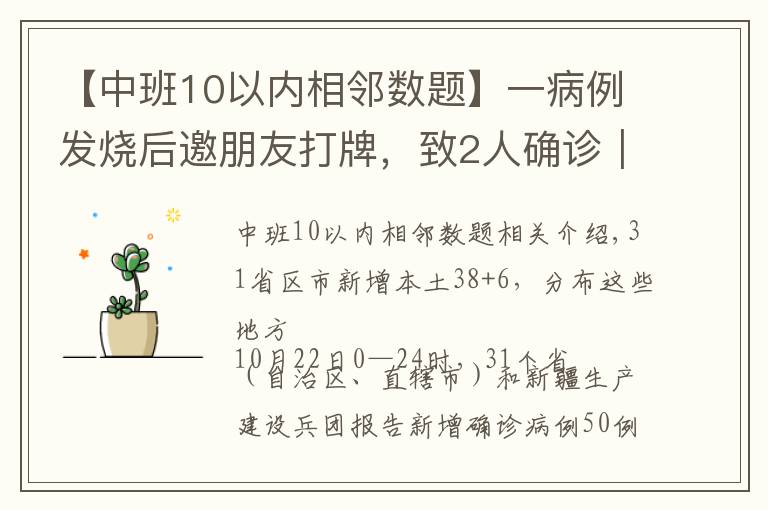 【中班10以内相邻数题】一病例发烧后邀朋友打牌，致2人确诊｜一地调整为高风险｜1市关闭所有文体娱乐场所