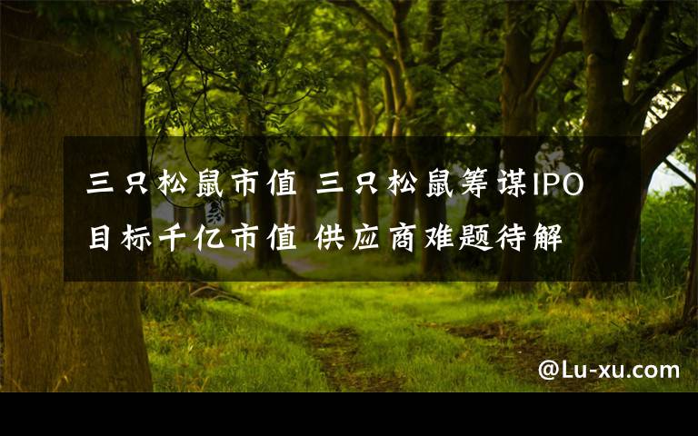 三只松鼠市值 三只松鼠筹谋IPO目标千亿市值 供应商难题待解