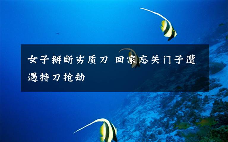 女子掰断劣质刀 回家忘关门子遭遇持刀抢劫文章配图