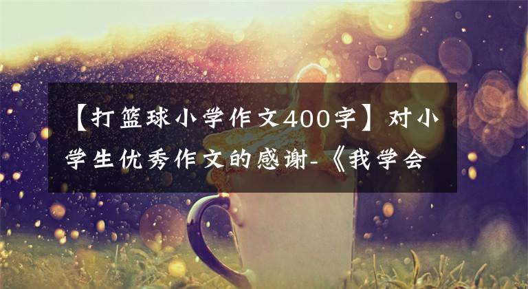 【打篮球小学作文400字】对小学生优秀作文的感谢-《我学会了打篮球》