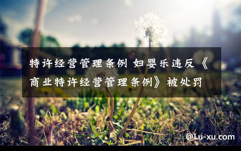 特许经营管理条例 妇婴乐违反《商业特许经营管理条例》被处罚文章配图